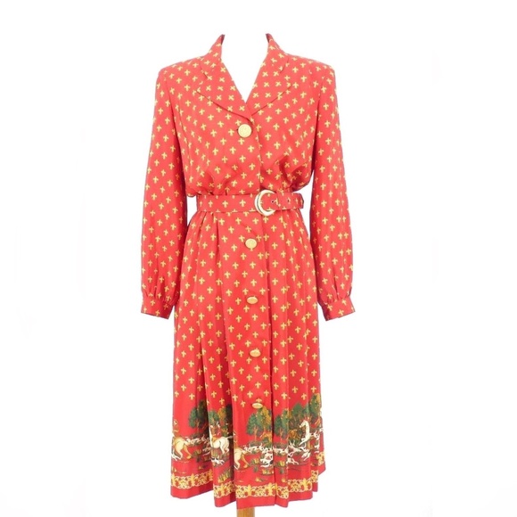 Leslie Fay Dresses & Skirts - Vintage Leslie Fay Horses Equestrian Dress (E4)